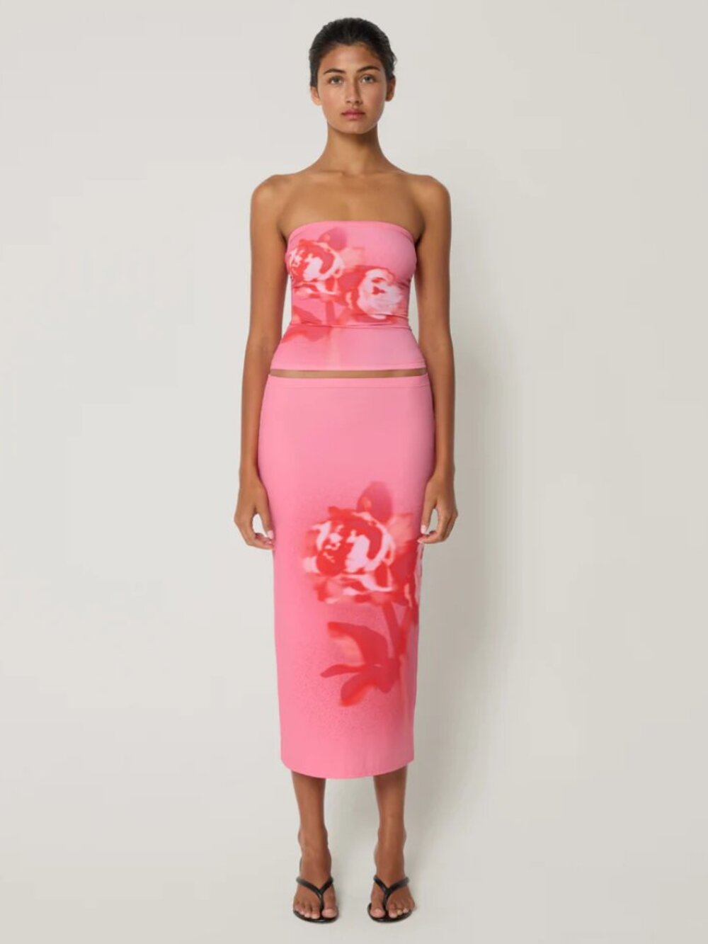 NWT KHY Pink Floral Tube Top in Size Small